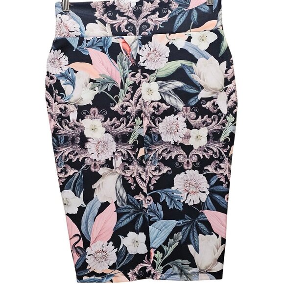 Floral Patterned Pencil Skirt By Thalia Sodi M/M - Picture 3 of 11